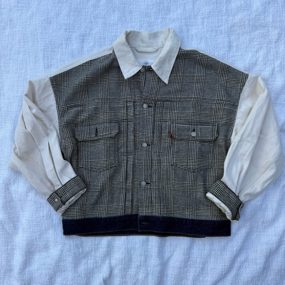 Levi's houndstooth denim jacket Size Large